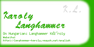 karoly langhammer business card